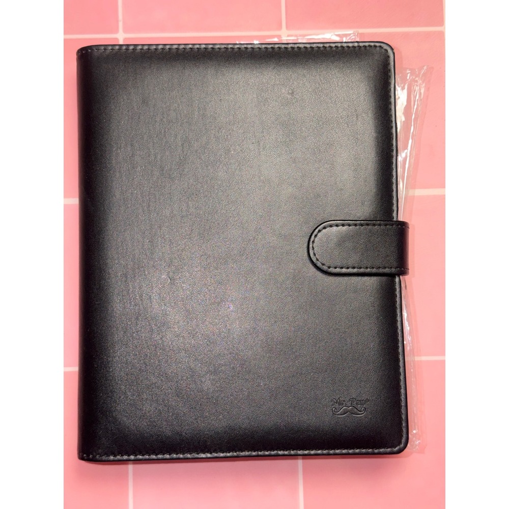 Mr. Pen A5 Budget Binder Black Faux Leather 6-Ring Planner with Accessories